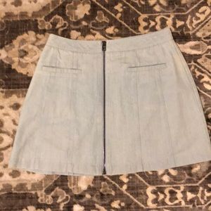 Light Jean Zipper Skirt